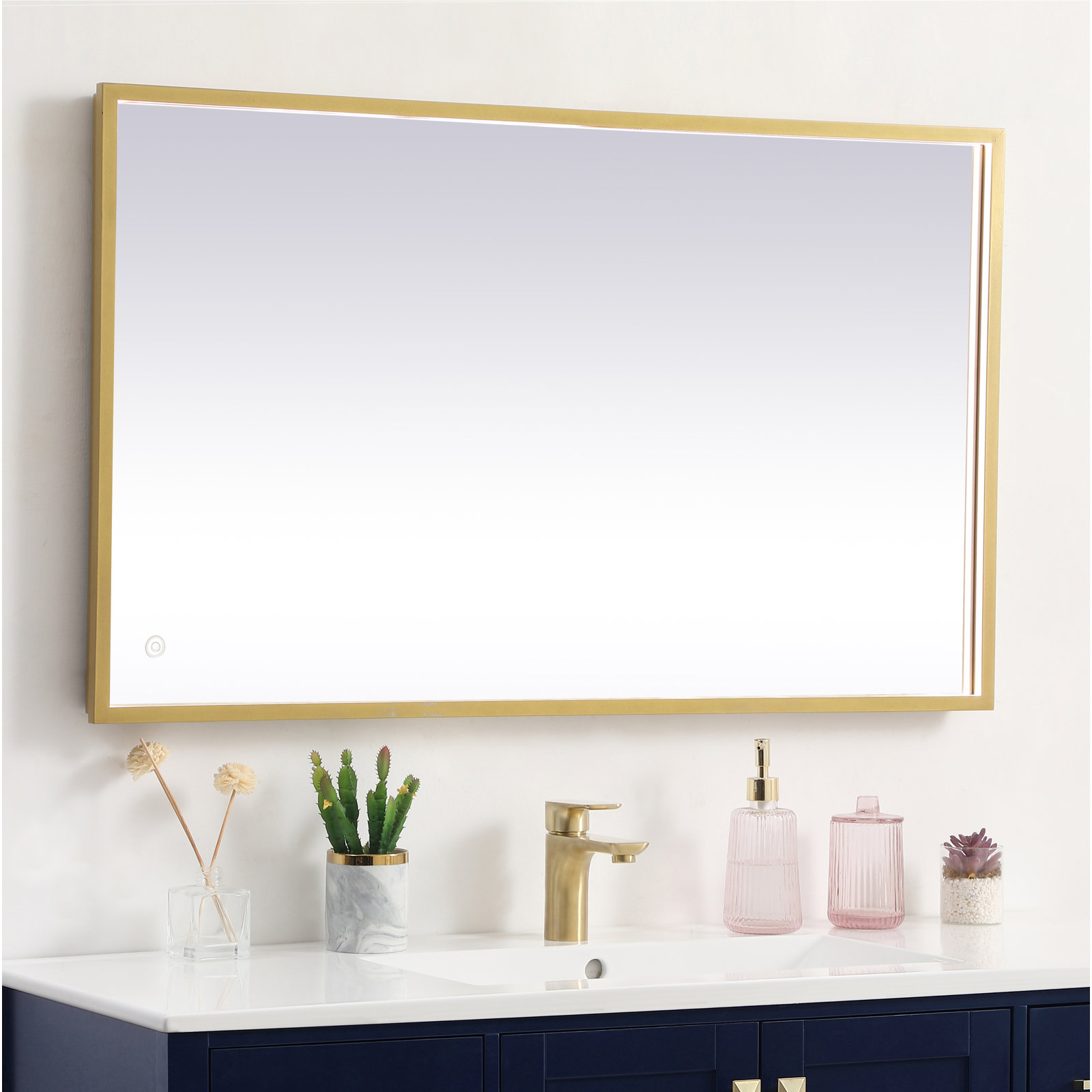 Piche Aluminum Mirror, Brass, 24" x 40"