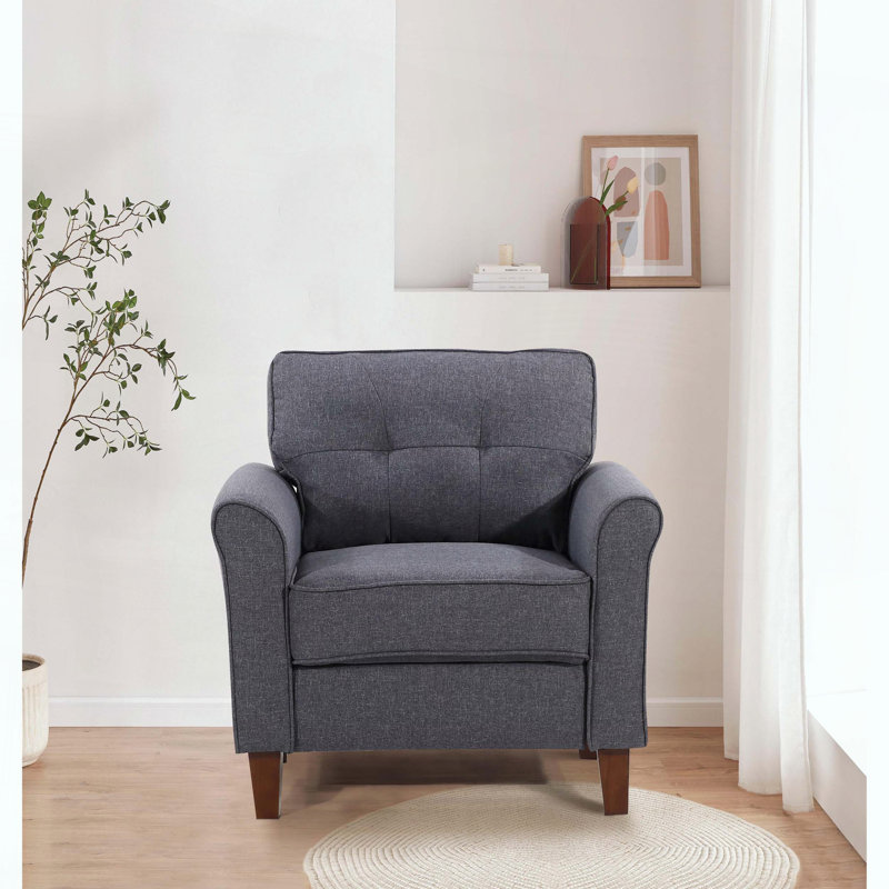 Chaise d'appoint rembourrée avec dossier capitonné, Dark Grey