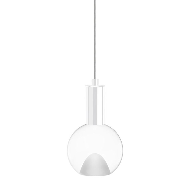 1 - Light Single Globe LED Pendant, White, 4.25" H x 4.25" W x 4.25" D