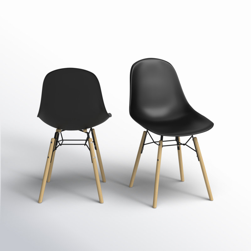 Chaise d'appoint Bombeck, Naturel, Noir