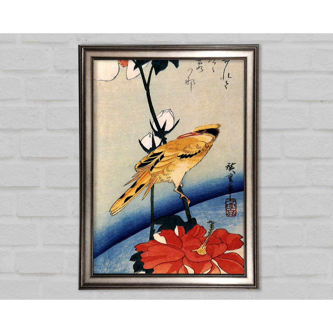 Hiroshige Goldener Oriole auf einem Hibiskuszweig - Einzelner Bilderrahmen Kunstdrucke