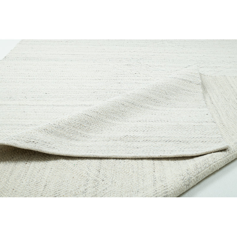 Rectangular Geometric Wool Hand Woven Area Rug, Rectangle 70 x 140cm