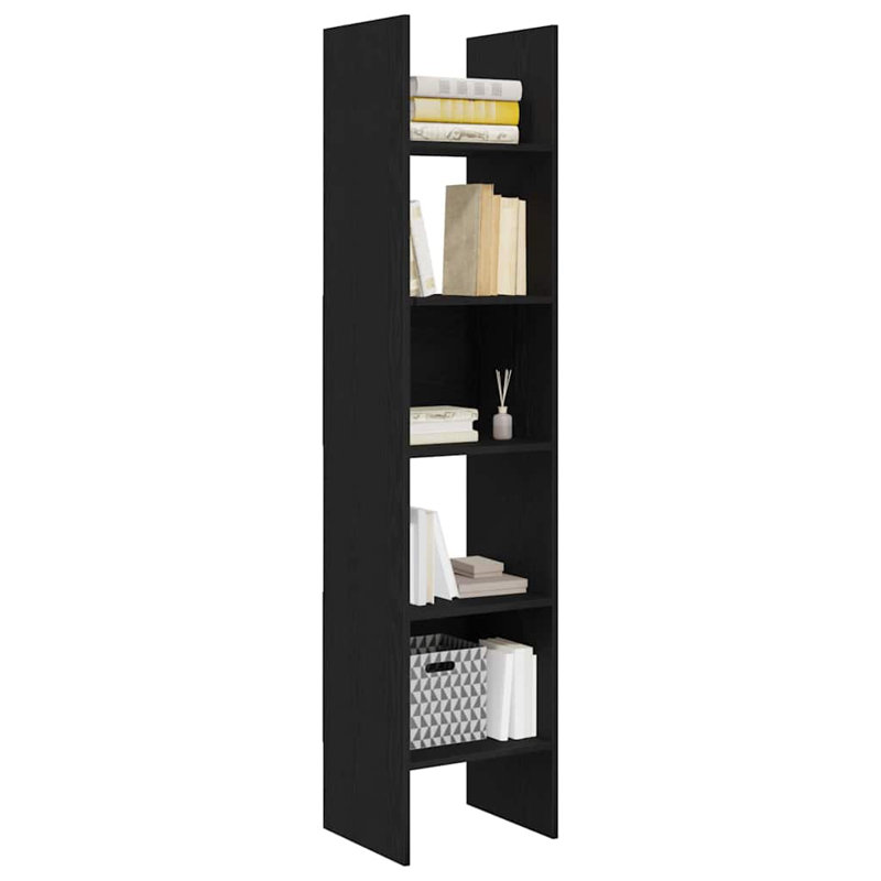 Book Cabinet Chipboard Standing Shelf Rack, (5 Shelves) 180cm H x 40cm W x 35cm D, Black