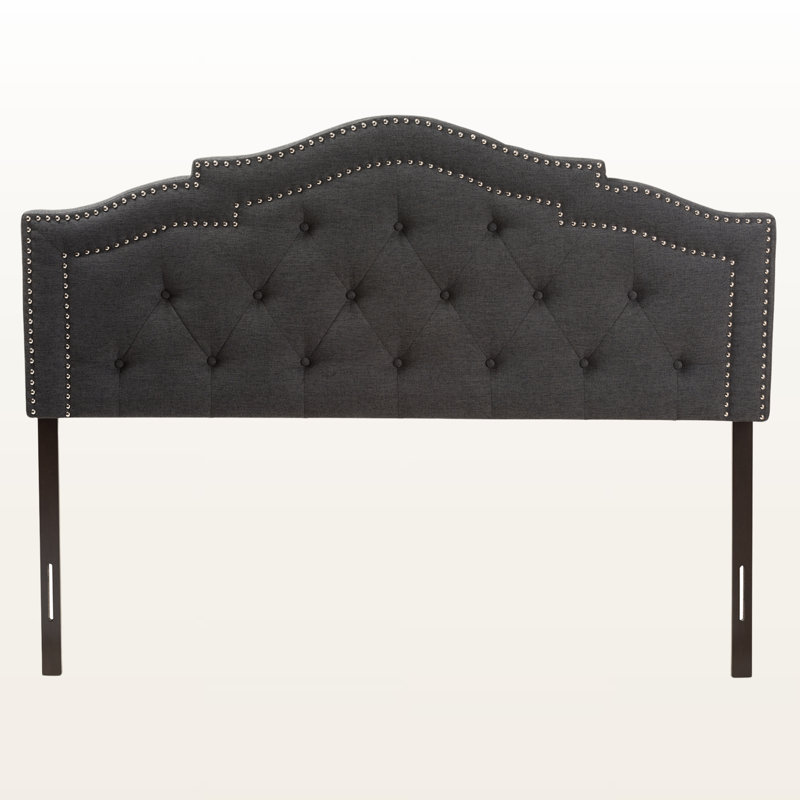 Tête de lit tapissier Ernetta, Grand, Gris foncé