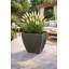 Pot à fleurs carré en plastique Latia 23 po - Léger, résistant aux fissures, intérieur / extérieur, granite graphite-2086379843