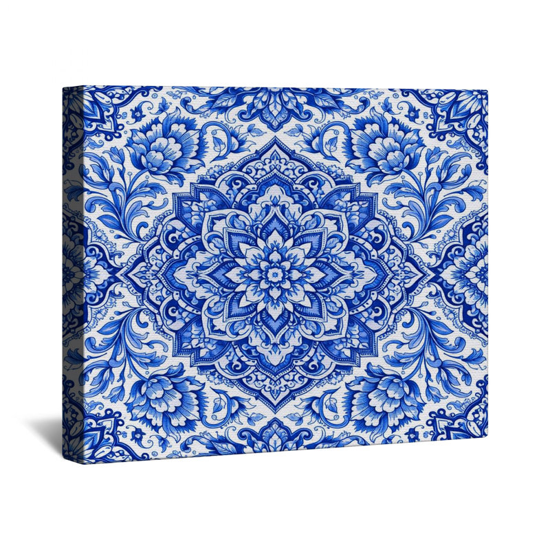 Toile de galerie bleue Mandala, 20 x 24 inches