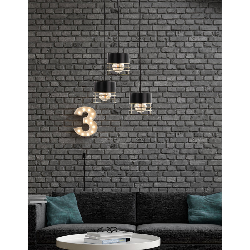 Persea 3 - Light Black Cylinder Pendant