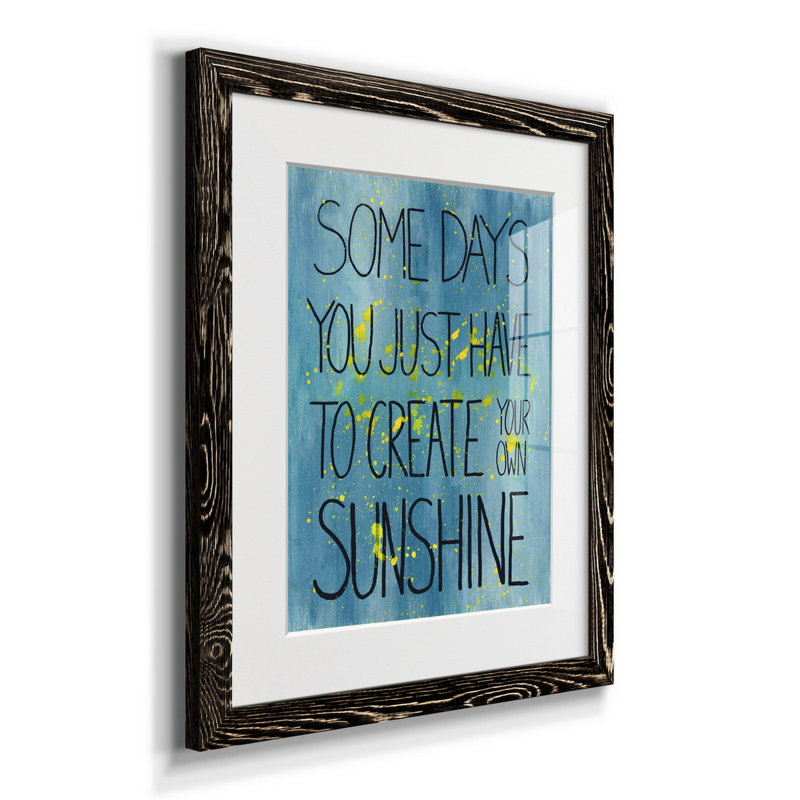 Sunshine - cadre photo, impression d'art textuel sur papier, H 20 po x l 17 po x P 1,5 po, Noir