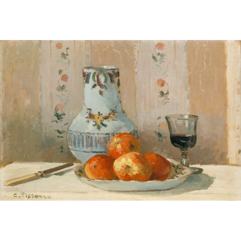 Still Life With Apples And Pitcher - Wrapped Canvas Print, 30cm H x 46cm W x 3.8cm D