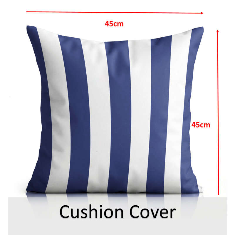 Indoor / Outdoor Square Cushion, Blue/White