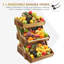 3-Tier Large Capacity Fruit & Veggie Stand - Durable Multifunctional Kitchen Counter Snack Organizer-2036428005