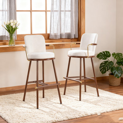Upholstered Bar Stool with Metal Frame