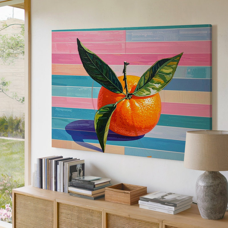 Toile pop art mandarine, H 16 po x l 20 po