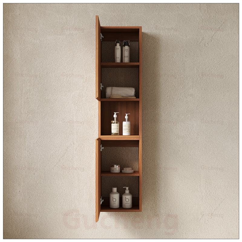 Grande armoire murale de salle de bain, rangement étroit avec portes et tablettes, idéal pour les petits espaces et une utilisation polyvalente