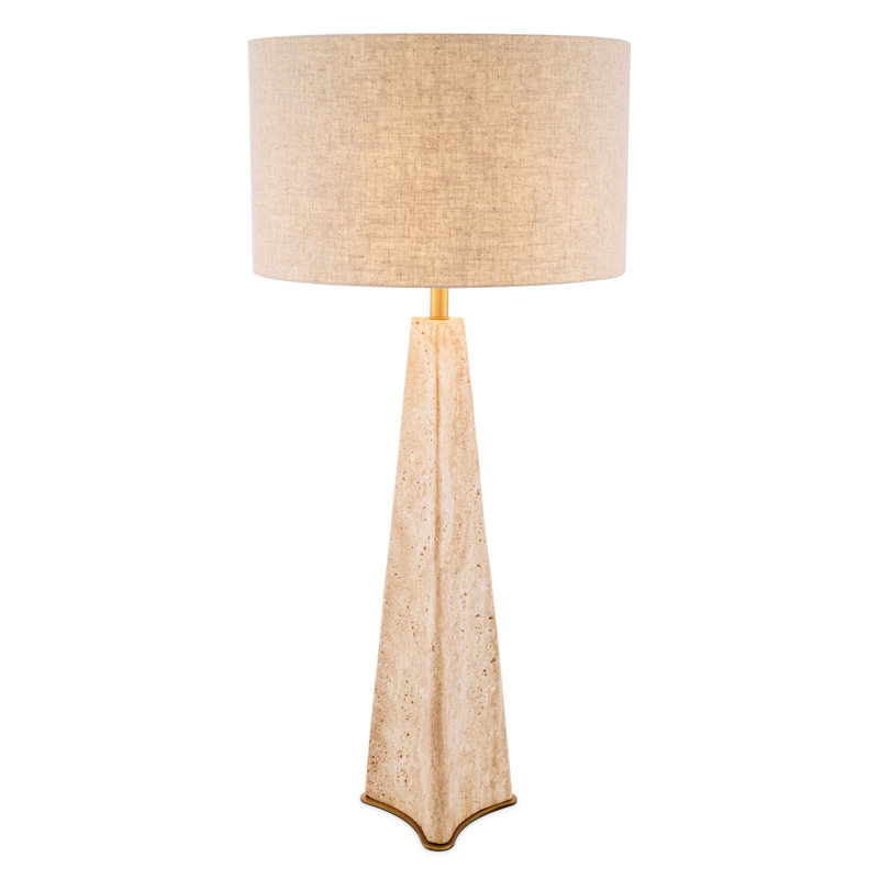 Table Lamp Benson Travertine Excl Shade