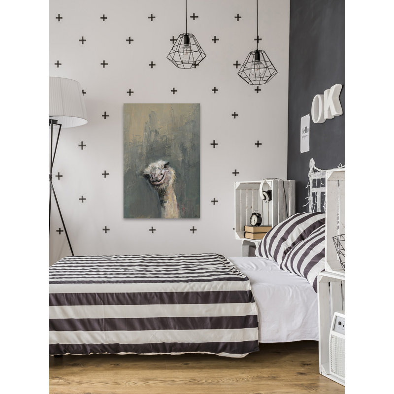 Sisto «Oh Ostrich», reproduction sur toile tendue, H 60 po x l 40po x P 1,5 po