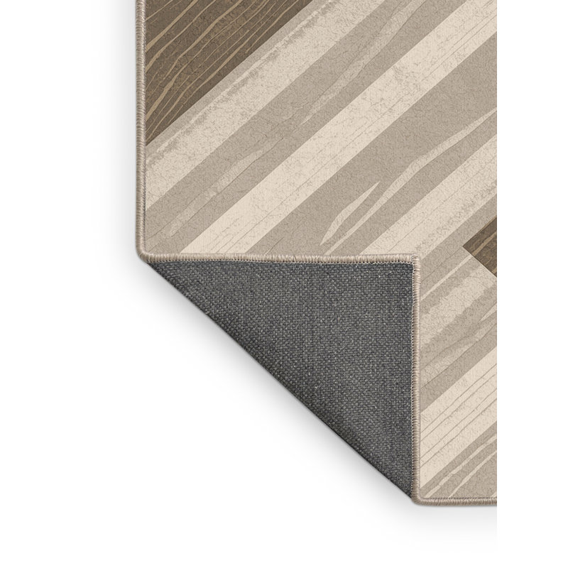 Tapis moelleux moelleux en bois rustique et délavé gris Ebbert, 3 x 5