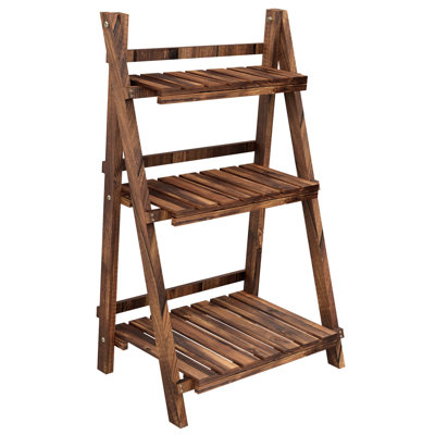 Support à fleurs en bois de sapin pliable à 3 niveaux Capehart