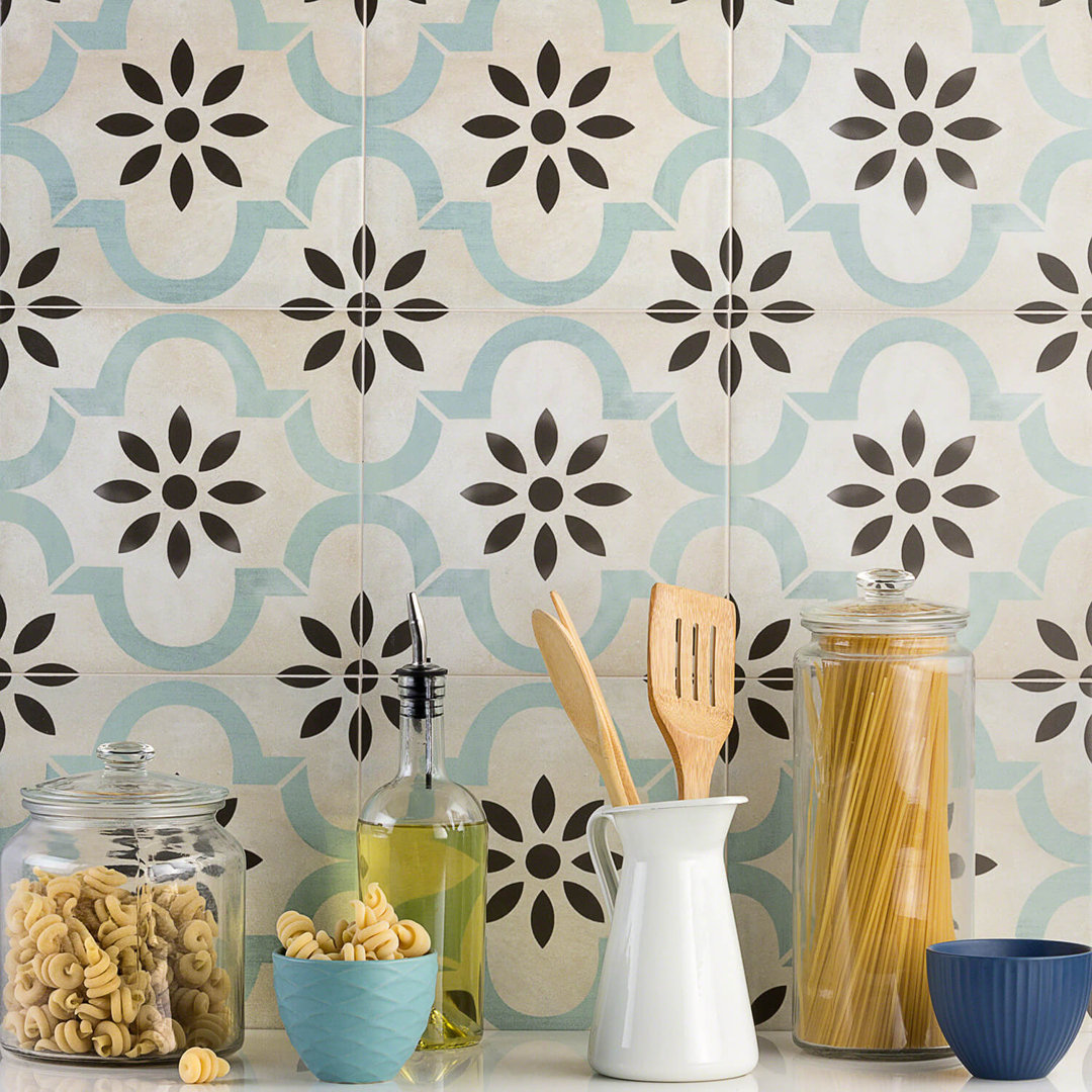 Anabella 9" x 9" Porcelain Field Tile in Prado Bond Tile