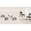 Chaises de salle à manger modernes et minimalistes en cuir de polyuréthane gris avec 2 pieds en métal pour bureau et bureau 2