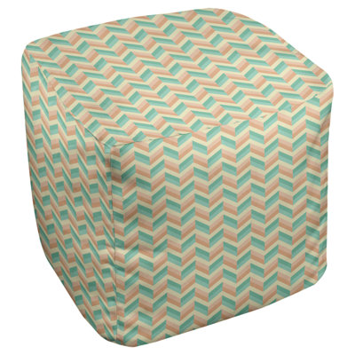 Repose-pieds cube à chevrons Leffel