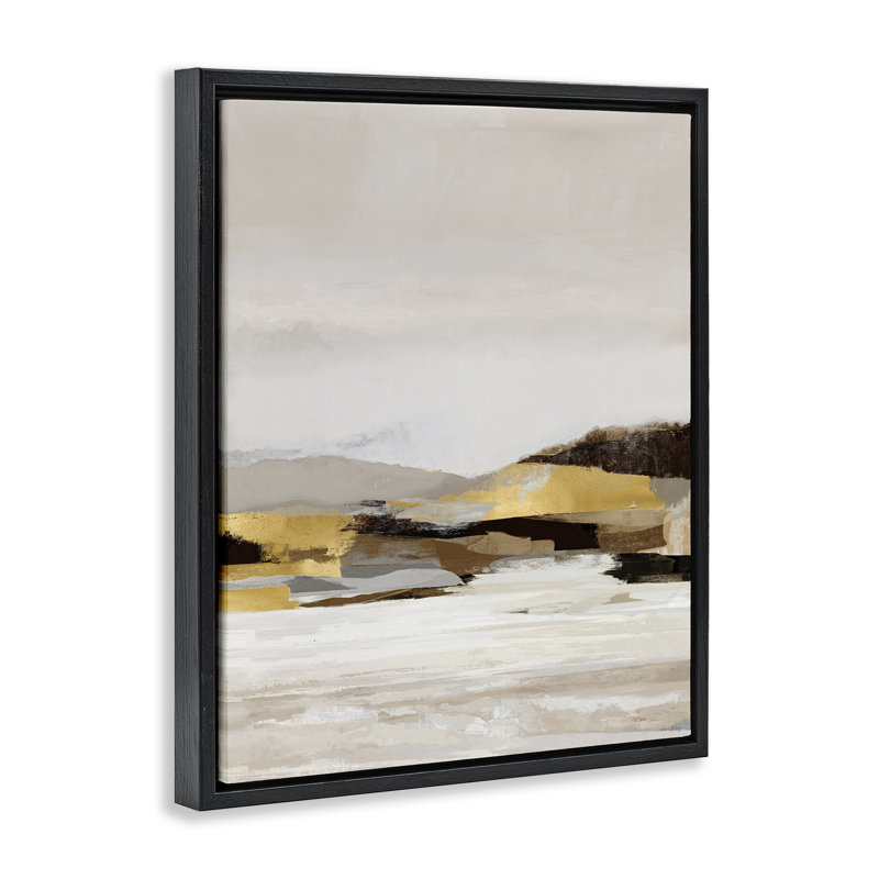 Muted Landscape with  Accent Framed Floater Canvas Wall Art, design by Amber Sterling, Jet Black Floater Frame, 21" H x 17" W