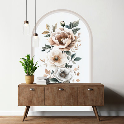 Peonies Flowers, Peel and Stick Non-Wall Damaging Wall Decal