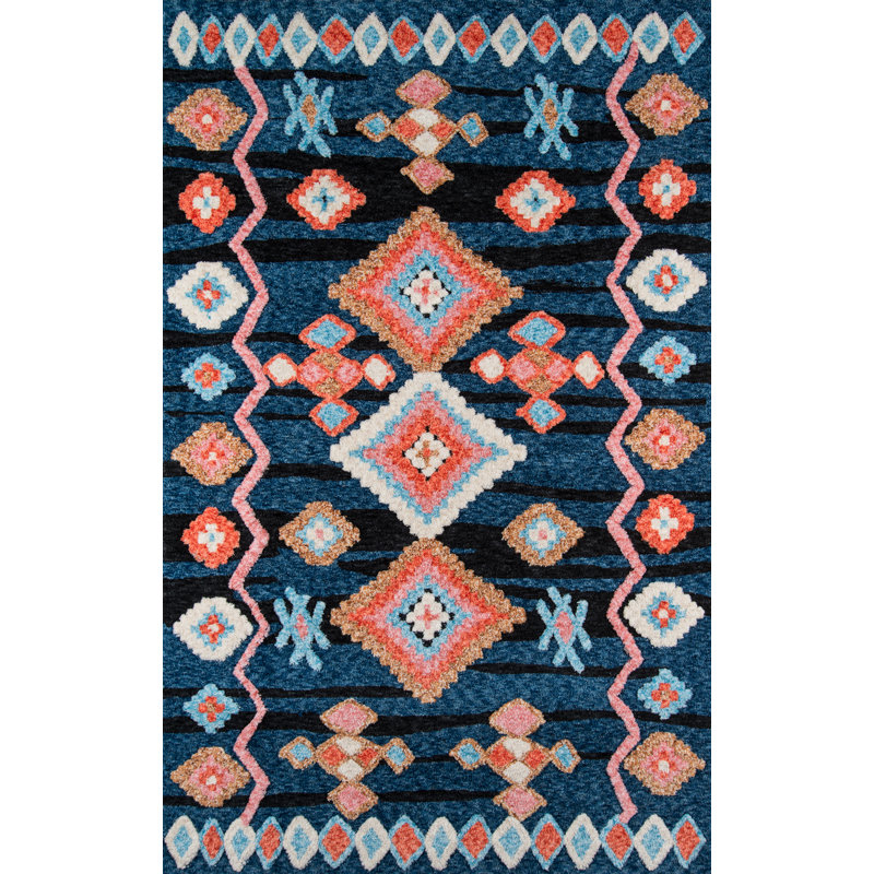 Tapis bleu marine touffeté Valora, Rectangle 2 pi x 3 pi