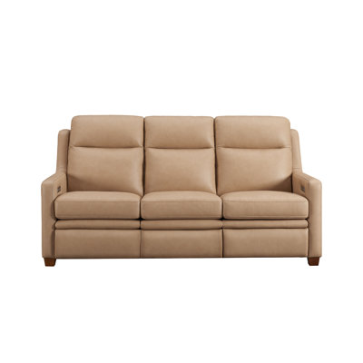 77" Genuine Leather Triple Motor Zero Wall Recliner Couch with USB and USB-C Ports