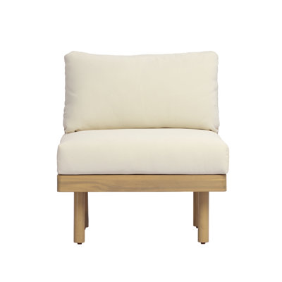 Chaises longues Lb, siège de patio compact moderne en corde de bois d'acacia