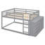 Lit superposé double avec 4 tiroirs et 3 tablettes - gris