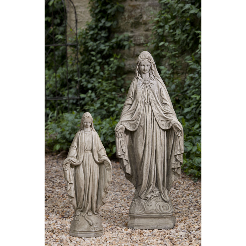 Statue madone, H 26 po x l 10,25 po x P 6,5 po, Naturel