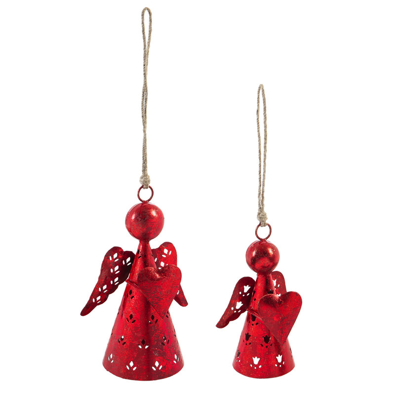 Ensemble de 2 décorations de noël en métal ange