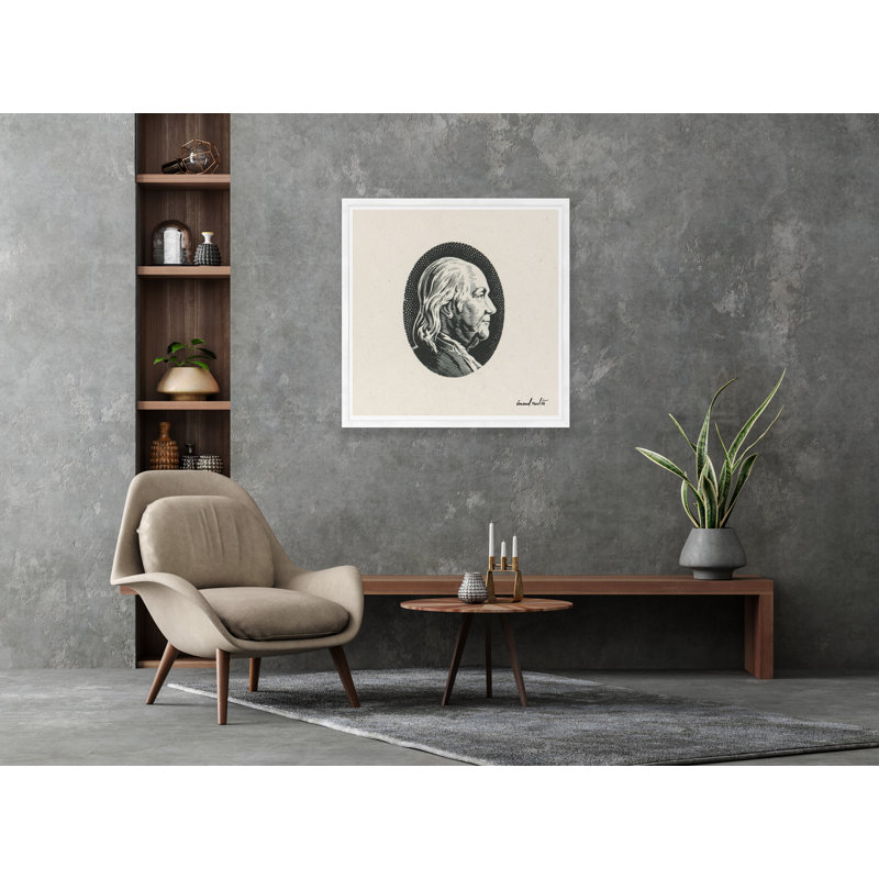Ben Franklin - reproduction de cadre photo, Blanc