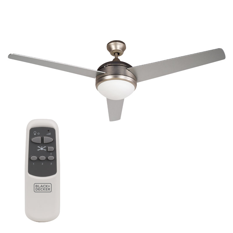 BCF52 Series 52" 3 - Blade Standard Ceiling Fan with Remote Control and Light Kit Included