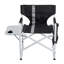Black/Grey 2-Piece Padded Folding Chair With Side Table & Storage Pockets