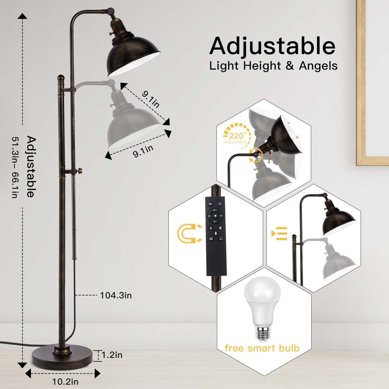 Lampe sur pied industrielle