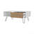 White And Natural Oak Coffee Table With 1-Drawer And Hairpin Legs