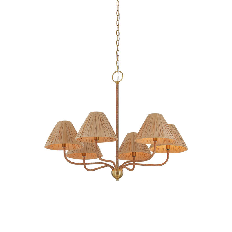 Lustre 6 lumières Rosalie, naturel