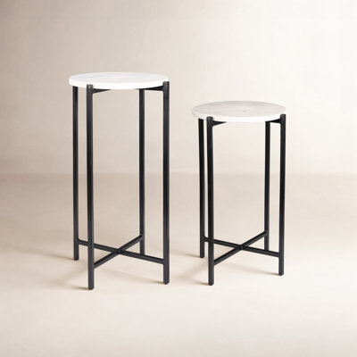Valo 2 - Piece Marble Top Living Room Table Set