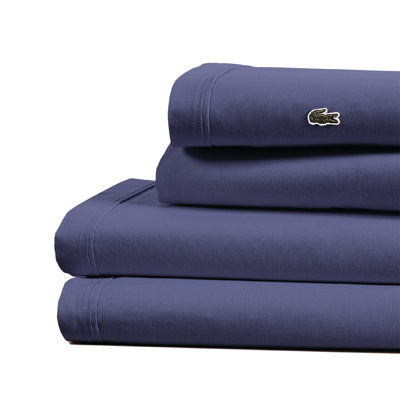 Lacoste Cotton Percale 200 Thread Count 100% Cotton Sheet Set