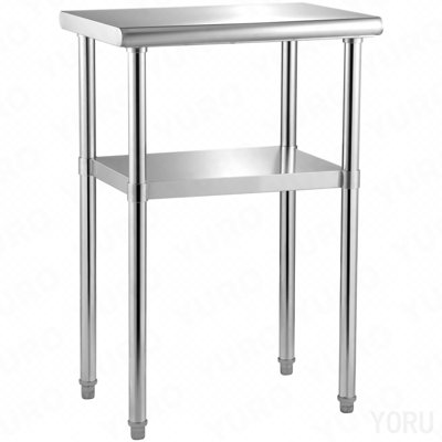 Stainless Steel Prep Table, 24 X 18 X 36 Inch, 600Lbs Load Capacity Heavy Duty Metal Worktable