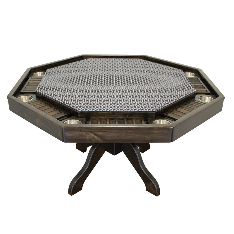 Mocha Knotty Alder Wood Poker Table with Cushioned Speed Cloth