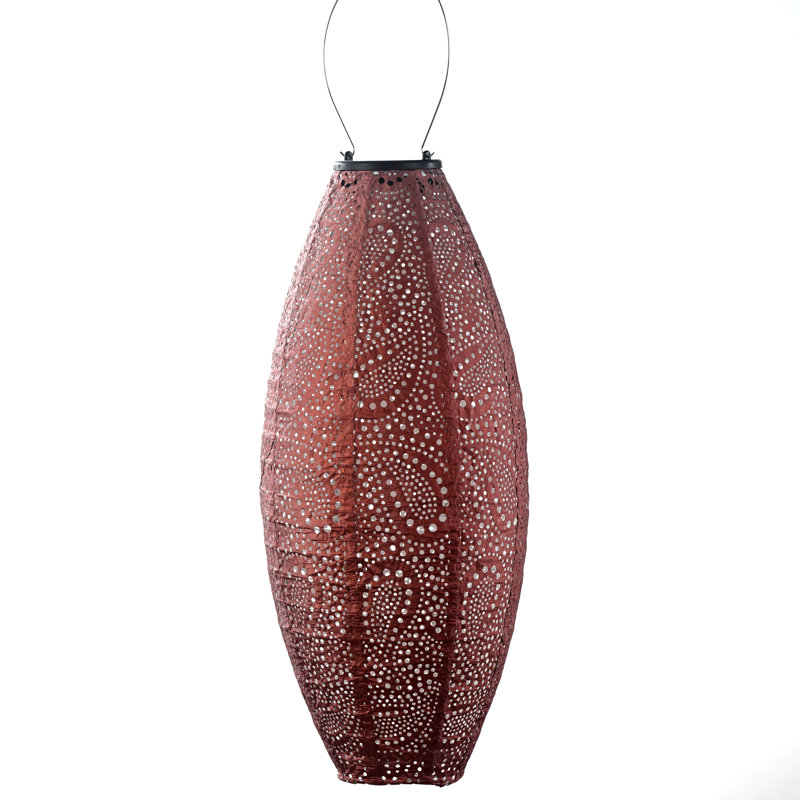 Longue lanterne ovale à motif cachemire, cuivre