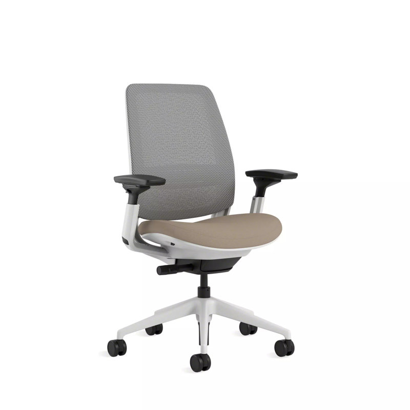 Steelcase Series 2 3D Microknit Airback Task Chair, Oatmeal/Nickel, Seagull, Carpet