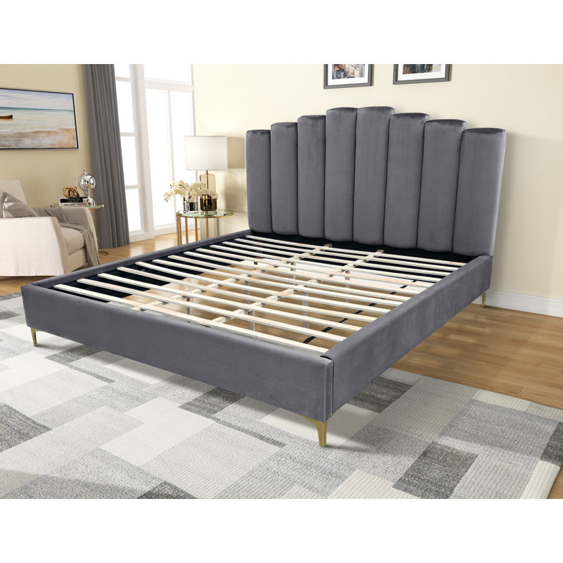 Jochelle Upholstered Bed, California King, Grey
