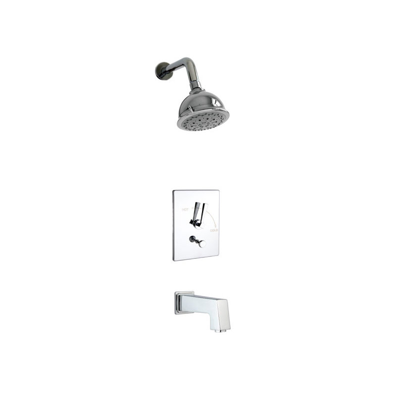 Plaza Thermostatic Tub and Shower Faucet, Polished Chrome