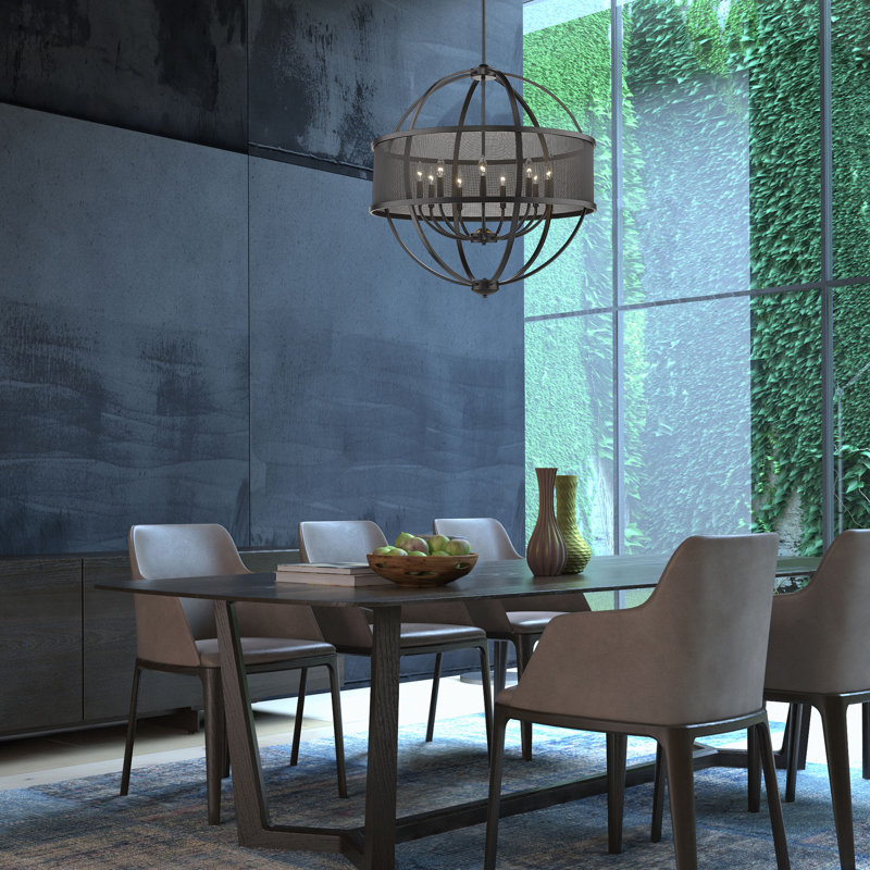 Petitt 9 - Light Dimmable Chandelier, Pewter, Pewter