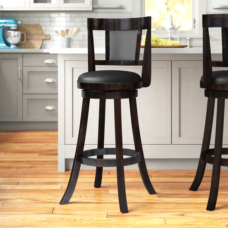 Tabouret de bar et de comptoir pivotant Arushan, Cappuccino, Tabouret de comptoir (assise de 24 po de hauteur)