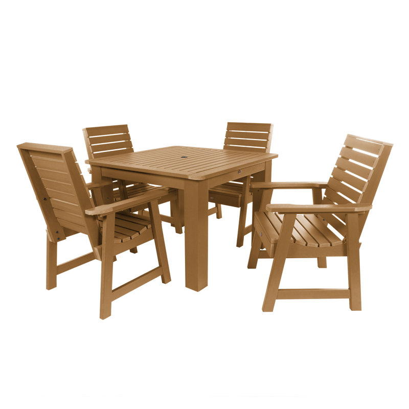 Ensemble repas pour 4 personnes Moroney Square, Bleu Nantucket, H 36 po x l 42 po x P 42 po